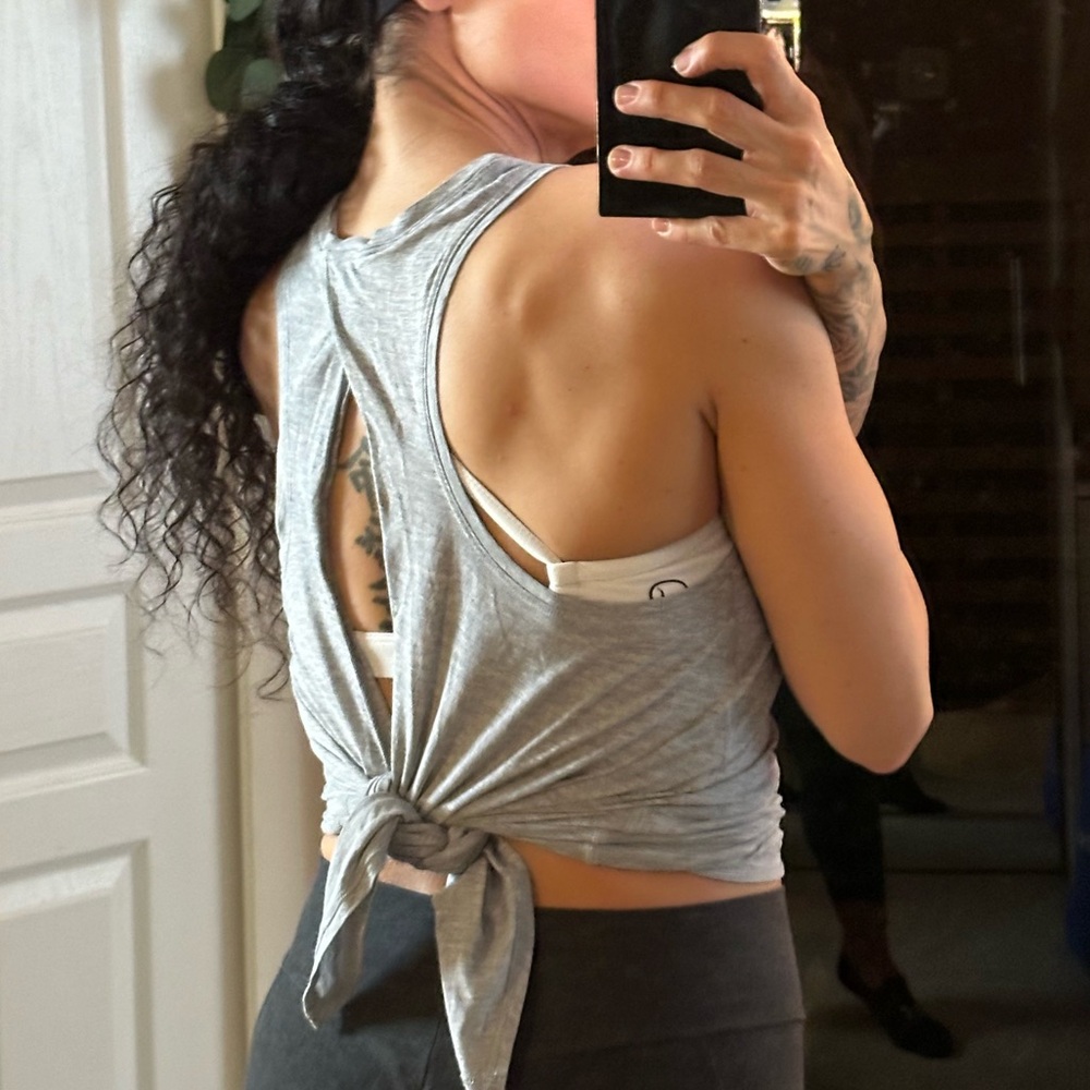 Lululemon Gray Sleeveless Tie-Back Top
